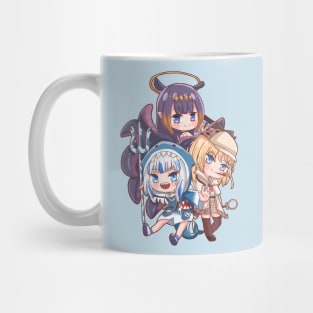 Ina, Ame, and Gura Mug